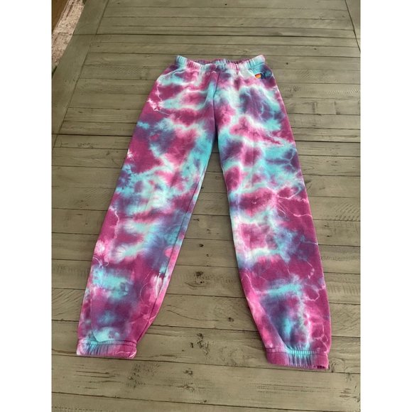 AVIATOR NATION HAND DYED TIE DYE SWEATPANTS - TURQUOISE - Size XS - Picture 2 of 9